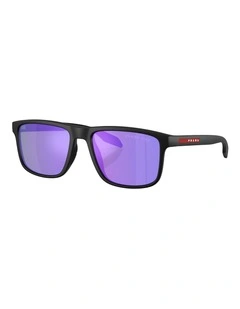 Prada Linea Rossa PS C01S Injected Polarised Sunglasses in Black