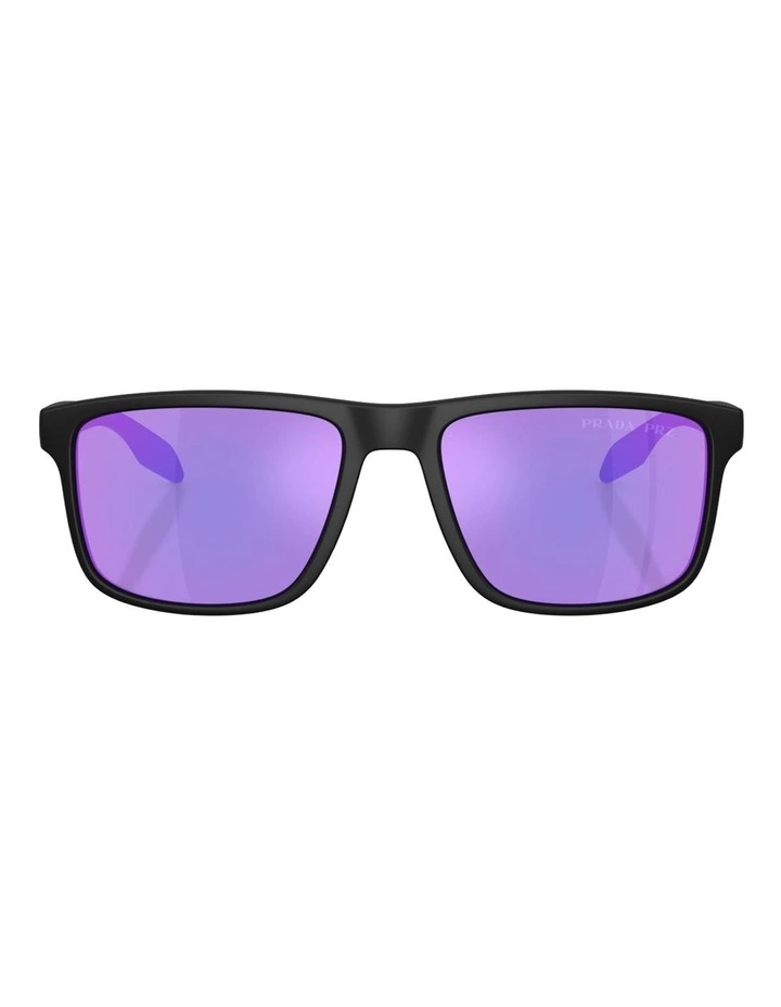 Prada Linea Rossa PS C01S Injected Polarised Sunglasses in Black image 2