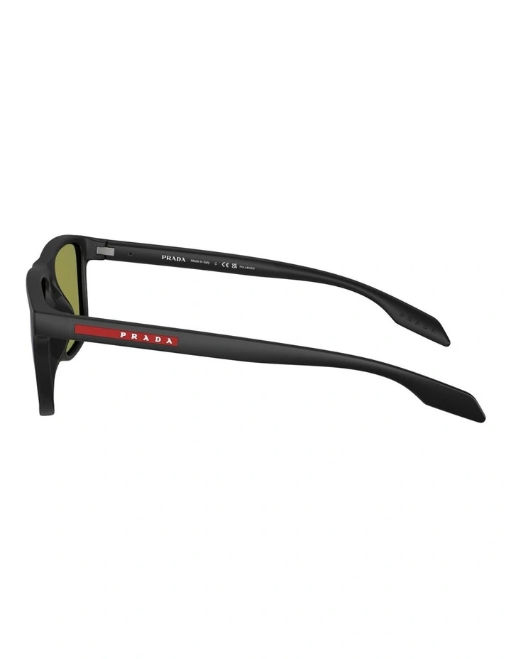 Prada Linea Rossa PS C01S Injected Polarised Sunglasses in Black image 3