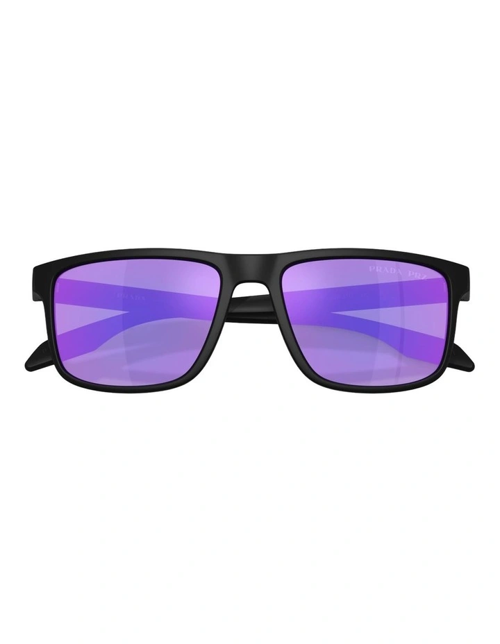 Prada Linea Rossa PS C01S Injected Polarised Sunglasses in Black image 4