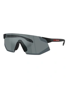 Prada Linea Rossa Injected Sunglasses in Black