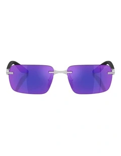Prada Linea Rossa Metal Sunglasses in Silver