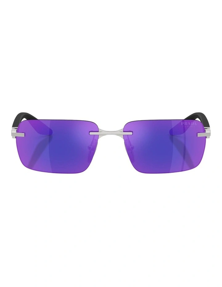 Prada Linea Rossa Metal Sunglasses in Silver image 1
