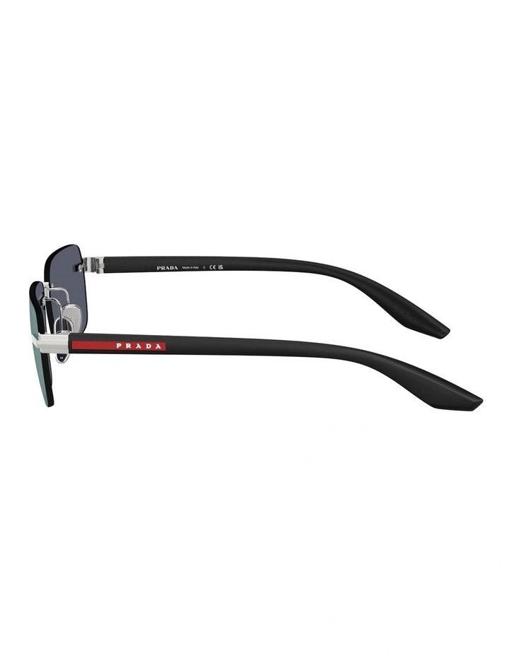 Prada Linea Rossa Metal Sunglasses in Silver image 3