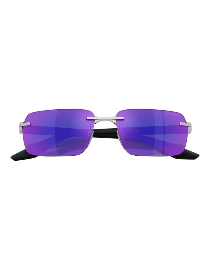 Prada Linea Rossa Metal Sunglasses in Silver image 4