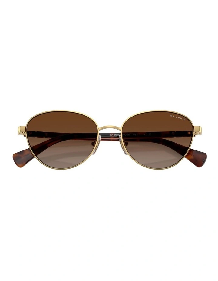 Ralph Metal Polarised Sunglasses in Gold image 4