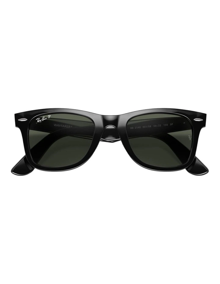 Ray-Ban Original Wayfarer Classic Acetate Polarised Sunglasses in Black image 4
