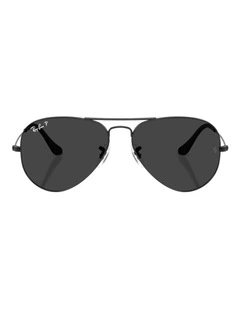 Ray-Ban Aviator Classic Metal Polarised Sunglasses in Black