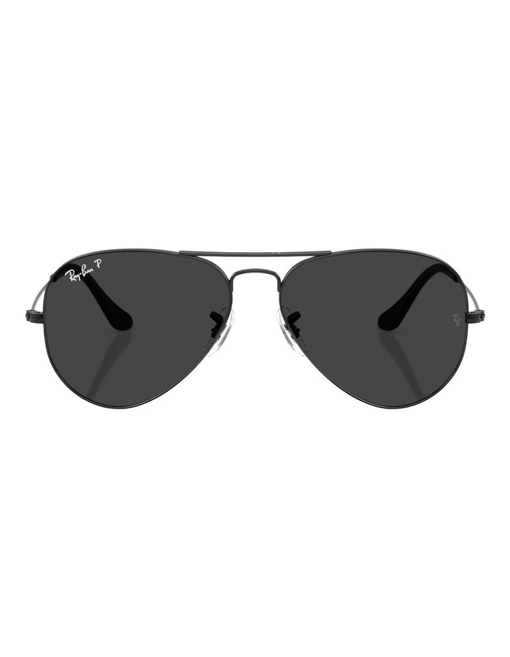 Ray-Ban Aviator Classic Metal Polarised Sunglasses in Black image 1