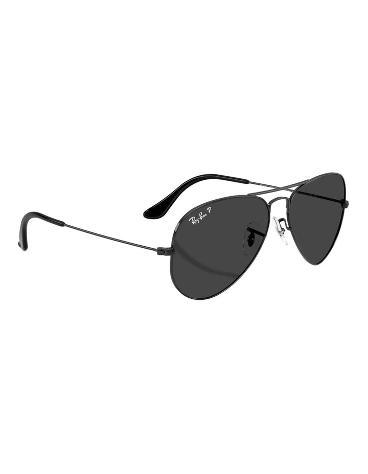 Ray-Ban Aviator Classic Metal Polarised Sunglasses in Black image 5