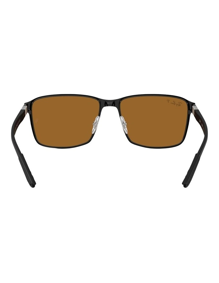Ray-Ban RB3721 Polarized Lenses Metal Polarised Sunglasses in Black image 2