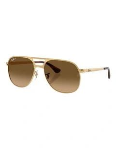 Ray-Ban Bill Max Metal Polarised Sunglasses in Black