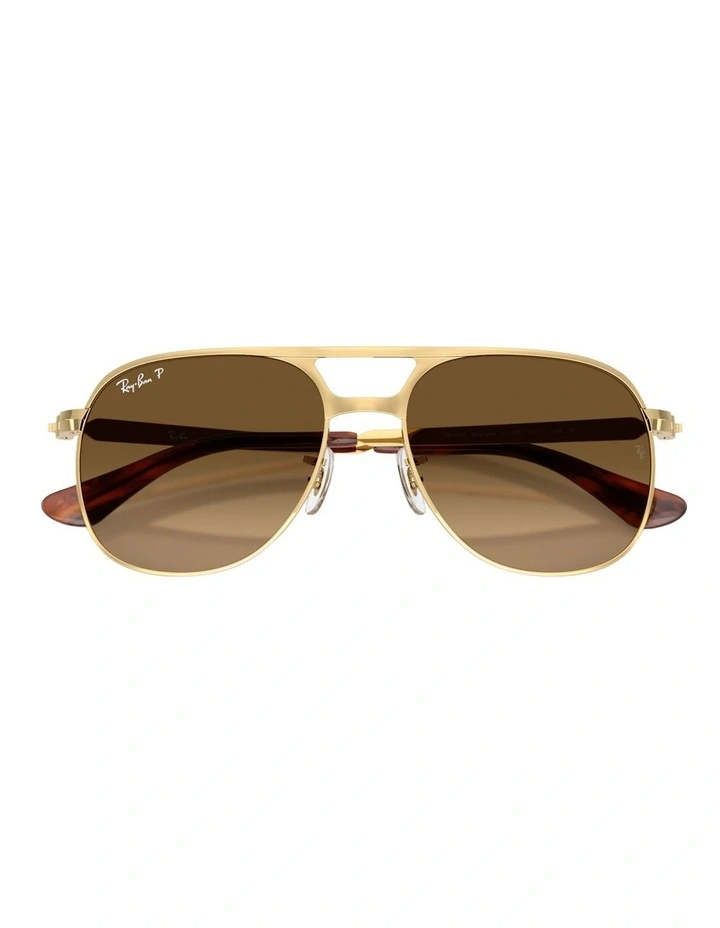 Ray-Ban Bill Max Metal Polarised Sunglasses in Black image 4