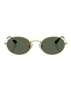 Ray-Ban OVAL KIDS Metal Sunglasses in Black