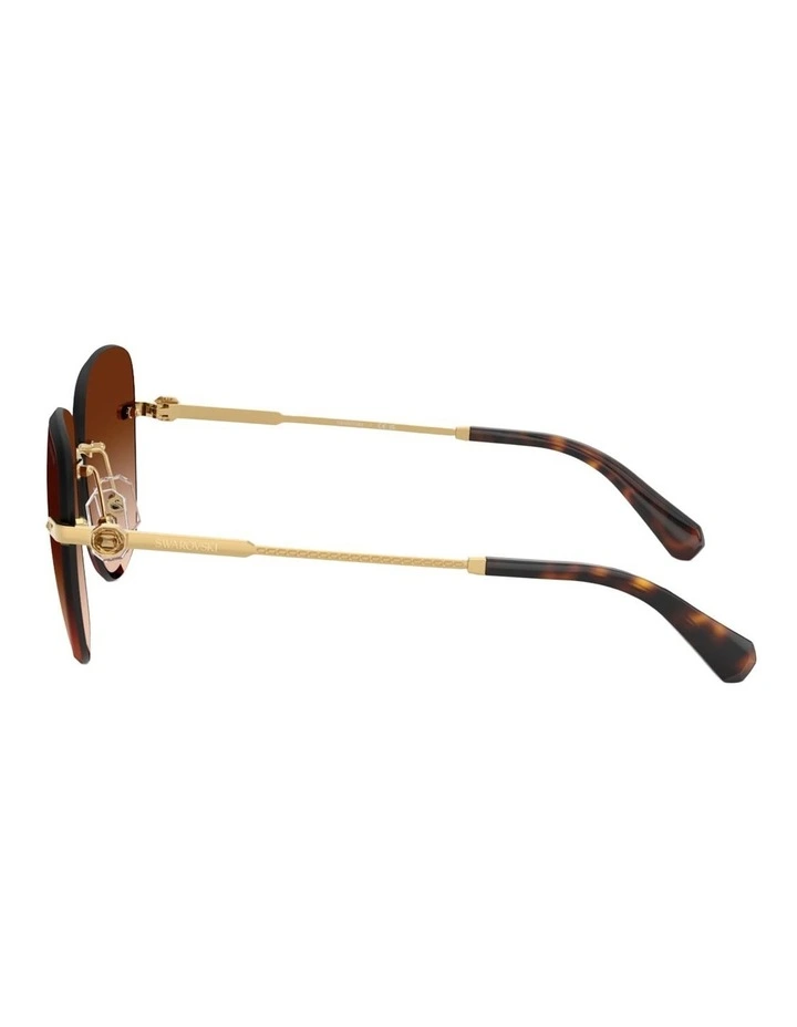 Swarovski Metal Sunglasses in Gold image 2