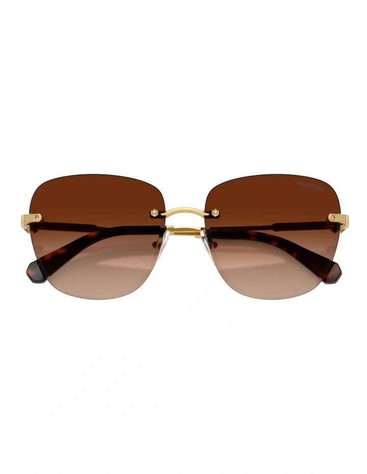Swarovski Metal Sunglasses in Gold image 4
