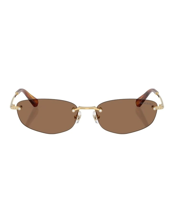 Swarovski Metal Sunglasses in Gold image 1