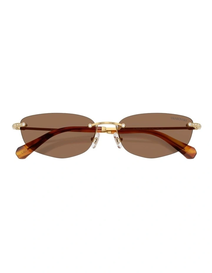 Swarovski Metal Sunglasses in Gold image 3