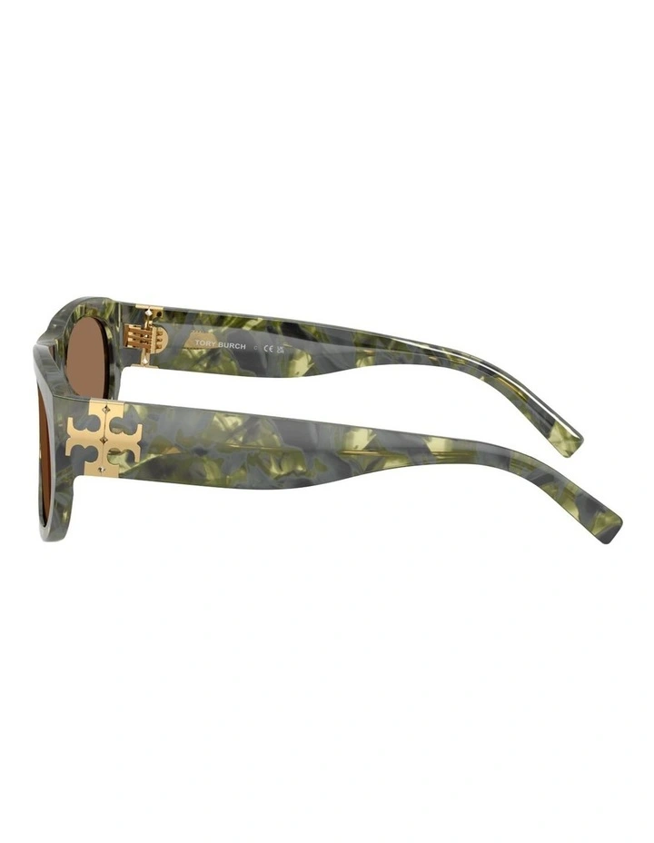 Tory Burch  Acetate Sunglasses in Green image 3