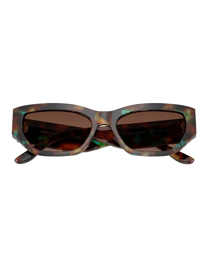 Tory Burch Acetate Polarised Sunglasses in Multicolor image 3