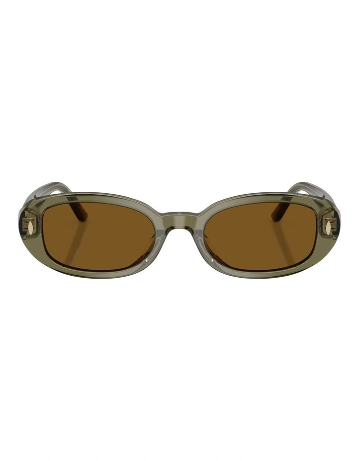 Tory Burch  Acetate Polarised Sunglasses in Green image 2