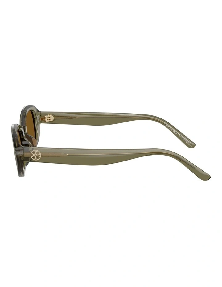 Tory Burch  Acetate Polarised Sunglasses in Green image 3
