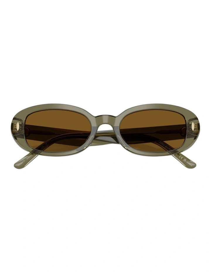 Tory Burch  Acetate Polarised Sunglasses in Green image 4