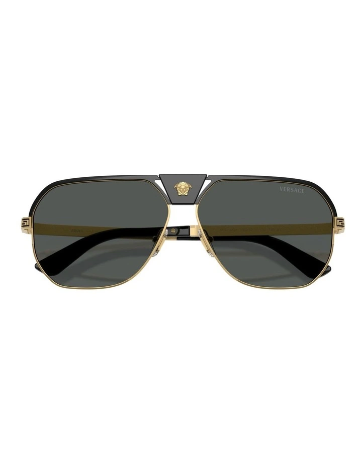 Versace Metal Sunglasses in Black image 3