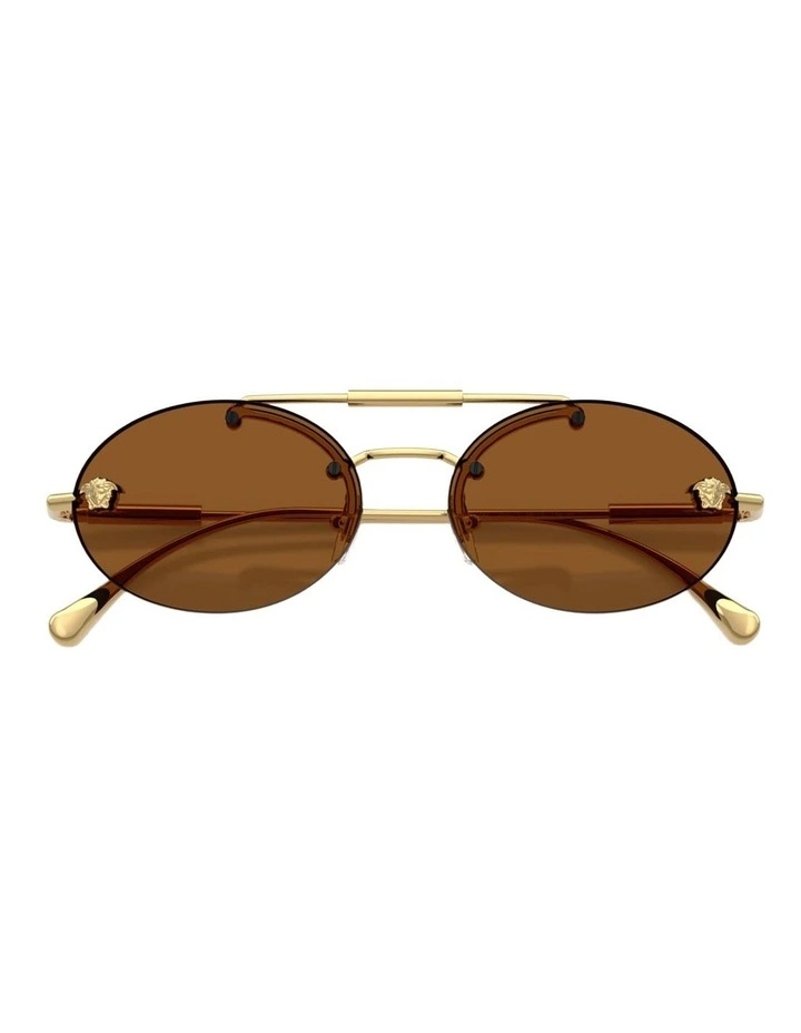 Versace Metal Sunglasses in Gold image 4