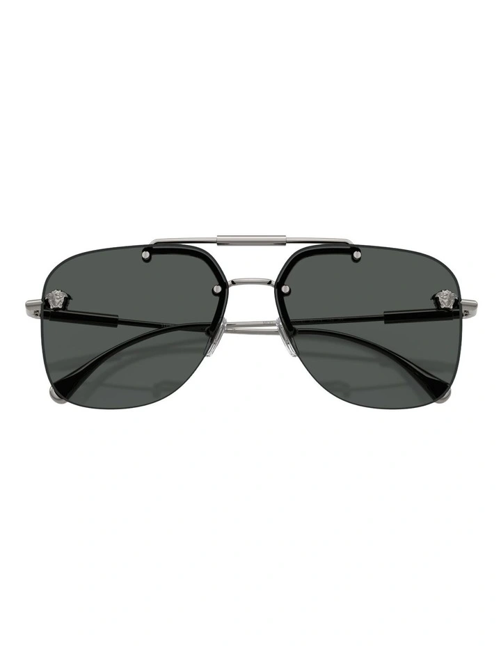 Versace Metal Sunglasses in Grey image 4