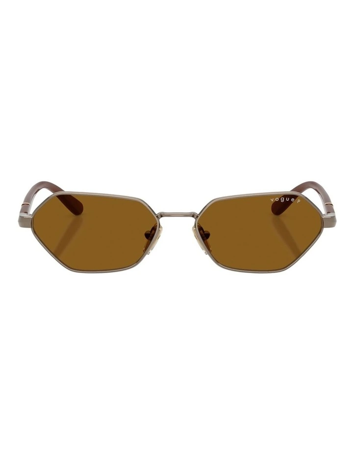 Vogue Eyewear  Metal Polarised Sunglasses in Beige image 2