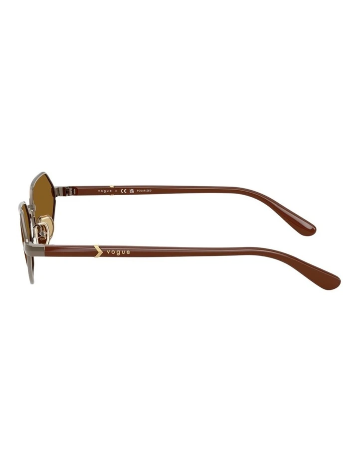 Vogue Eyewear  Metal Polarised Sunglasses in Beige image 3