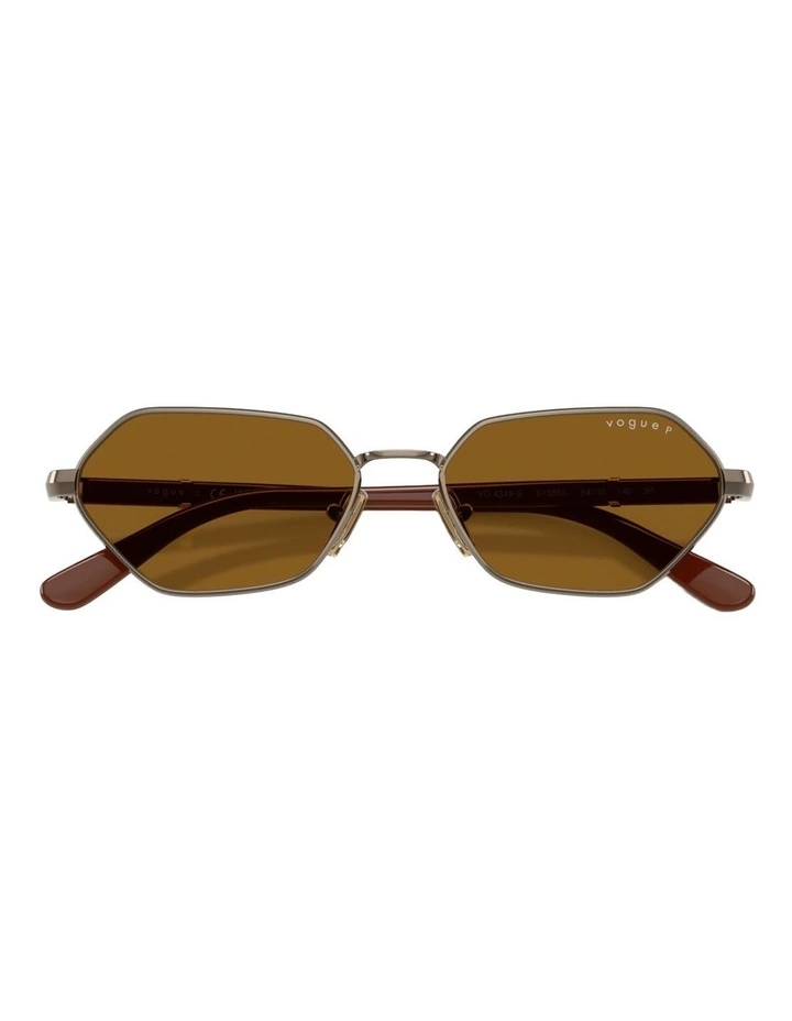 Vogue Eyewear  Metal Polarised Sunglasses in Beige image 4