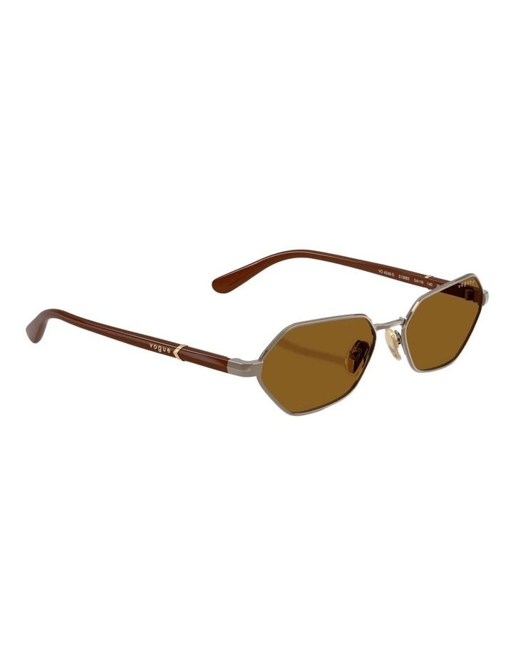 Vogue Eyewear  Metal Polarised Sunglasses in Beige image 5