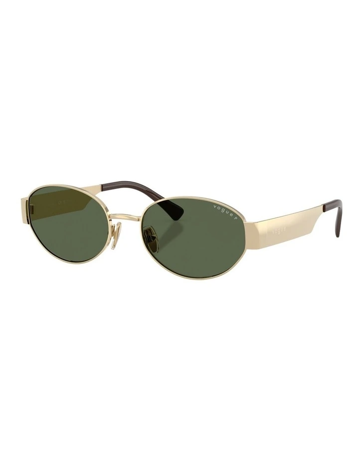 Vogue Eyewear Metal Polarised Sunglasses in Gold image 1