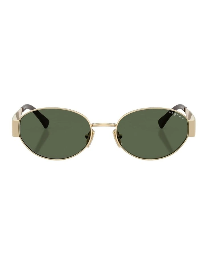 Vogue Eyewear Metal Polarised Sunglasses in Gold image 2