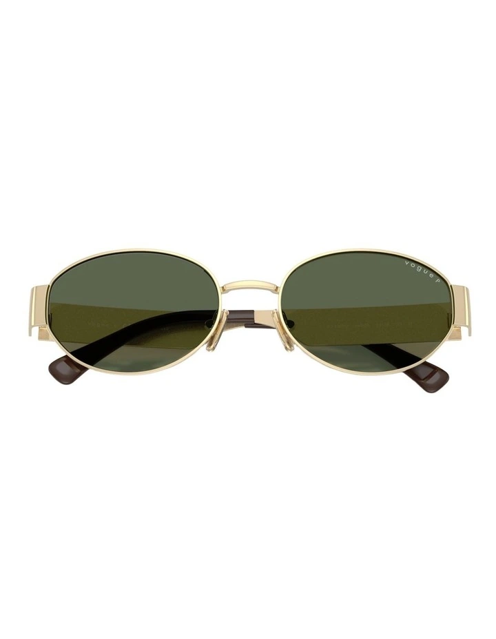 Vogue Eyewear Metal Polarised Sunglasses in Gold image 4