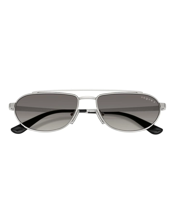 Vogue Eyewear Metal Polarised Sunglasses in Silver image 4