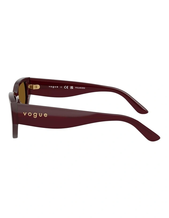 Vogue Eyewear  Acetate Polarised Sunglasses in Red image 2