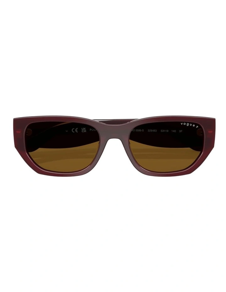 Vogue Eyewear  Acetate Polarised Sunglasses in Red image 3