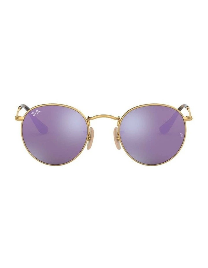 Round Flat Lenses Gold RB3447N Sunglasses image 2