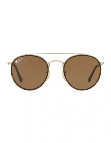 Round Double Bridge Gold RB3647N Polarised Sunglasses