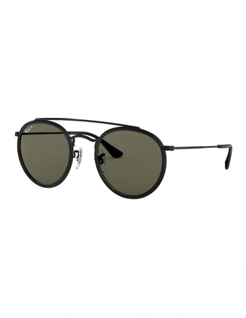 Round Double Bridge Black RB3647N Polarised Sunglasses