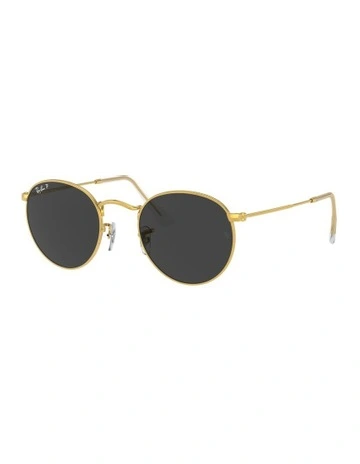 Round MetalGold RB3447 Polarised Sunglasses