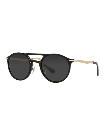 PO3264S Black Polarised Sunglasses