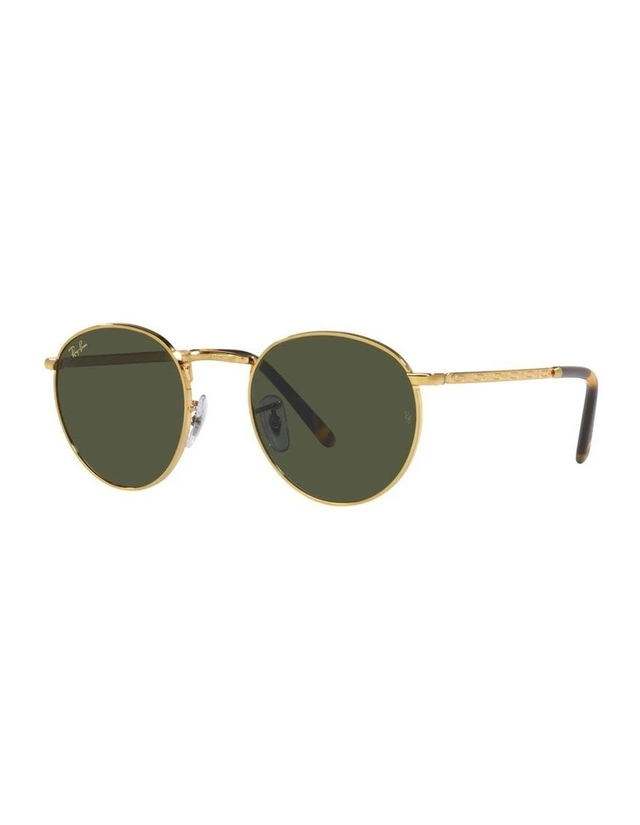 Ray-Ban New Round 47mm Gold Sunglasses image 1