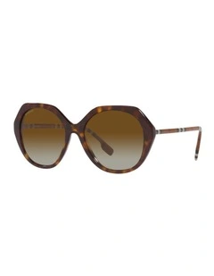 Vanessa Low Bridge Fit Polarised Sunglasses in Brown