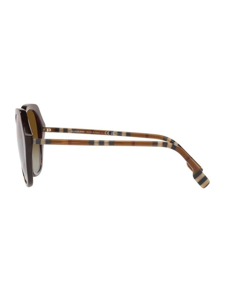 Vanessa Low Bridge Fit Polarised Sunglasses in Brown image 4