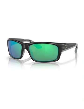 Jose Pro Green Polarised Sunglasses in Matte Black