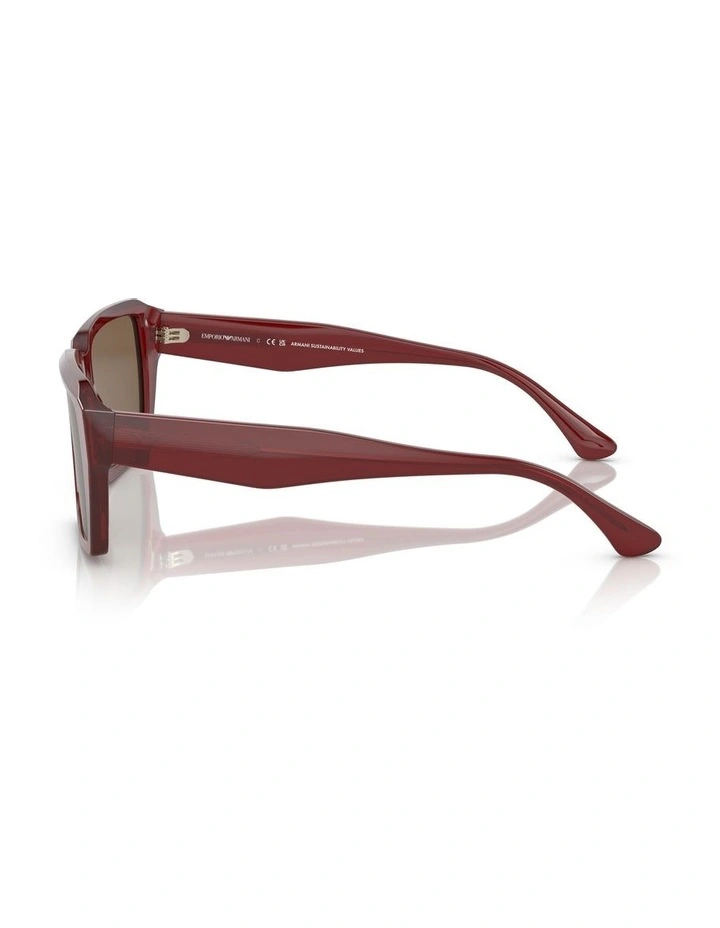 0EA4186 Sunglasses in Shiny Transparent Red image 3